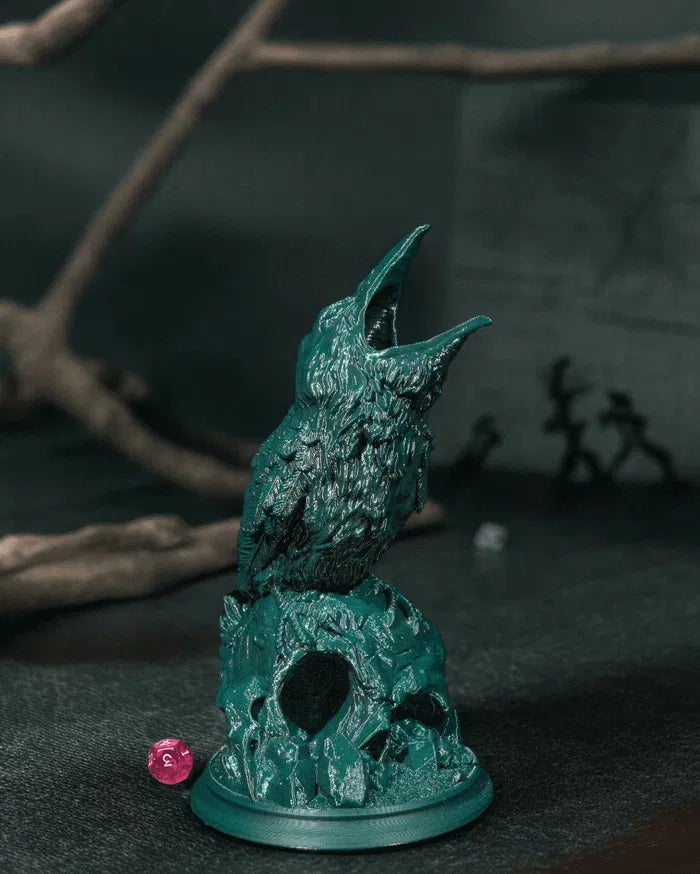 Raven on Skull Dice Tower